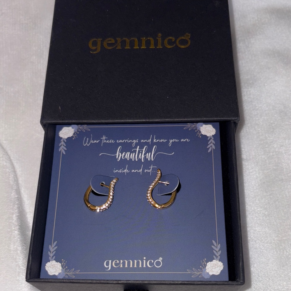Gold and Silver Crystal Earrings
